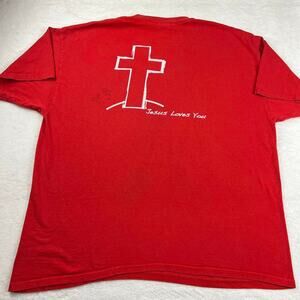 Jesus Loves You Jesus soda Survey vintage t-shirt size 2XL Gildan tag